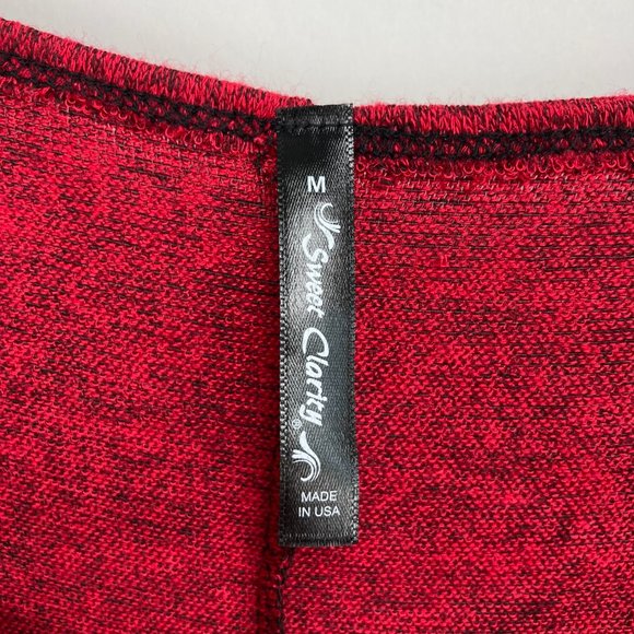 Sweet Clarity Red Black Beaded Floral Shirt M - Picture 6 of 9